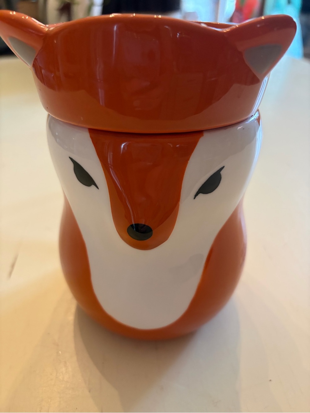 Ceramic Fox Jar - Orange and White Decorative Wax Warmer Electric